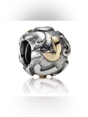 Authentic Pandora Retired Letter ‘J’ 14k & 925Ale Sterling Silver Charm